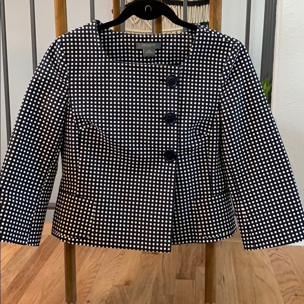Ann Taylor Size 4 Petite Polka Dot Jacket